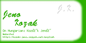 jeno kozak business card